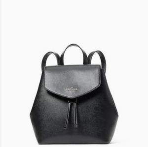 Black Kate Spade medium flap backpack NWT